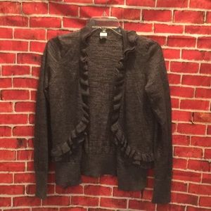 J. CREW RUFFLED CARDIGAN SWEATER SIZE MED